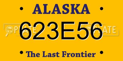623E56 Alaska License Plate