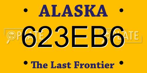 623EB6 Alaska License Plate