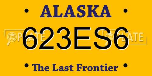 623ES6 Alaska License Plate