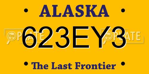 623EY3 Alaska License Plate