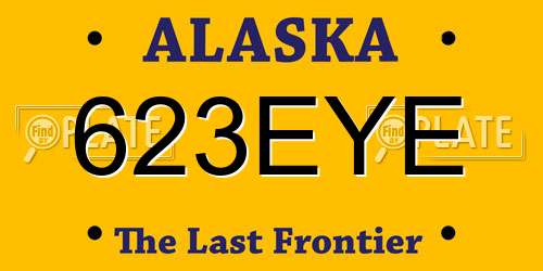 623EYE Alaska License Plate