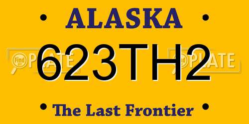 623TH2 Alaska License Plate