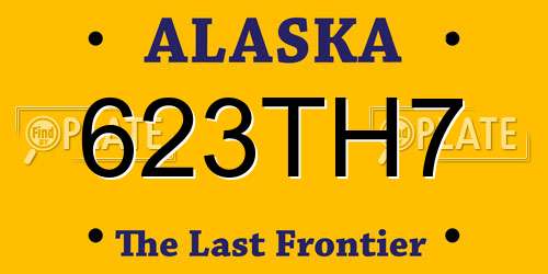 623TH7 Alaska License Plate