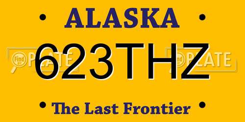 623THZ Alaska License Plate