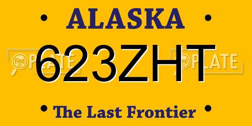 623ZHT Alaska License Plate