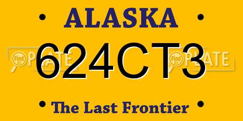 624CT3 Alaska License Plate