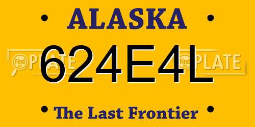 624E4L Alaska License Plate