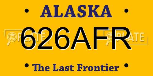626AFR Alaska License Plate
