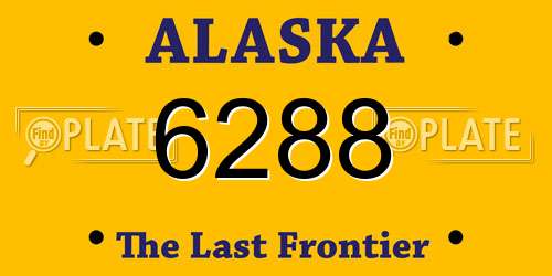 6288 Alaska License Plate
