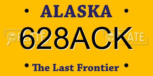 628ACK Alaska License Plate
