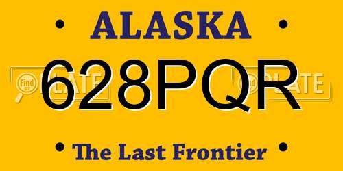 628PQR Alaska License Plate