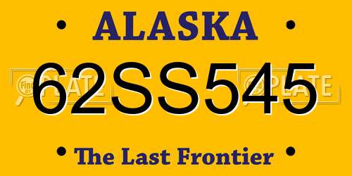 62SS545 Alaska License Plate