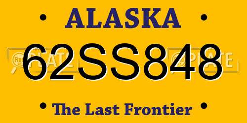 62SS848 Alaska License Plate
