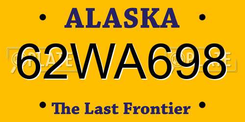 62WA698 Alaska License Plate
