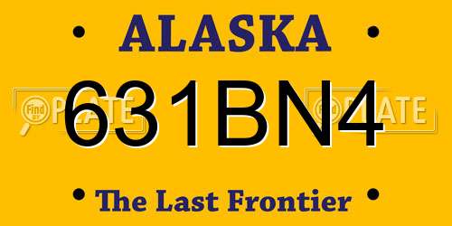 631BN4 Alaska License Plate