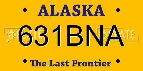 631BNA Alaska License Plate
