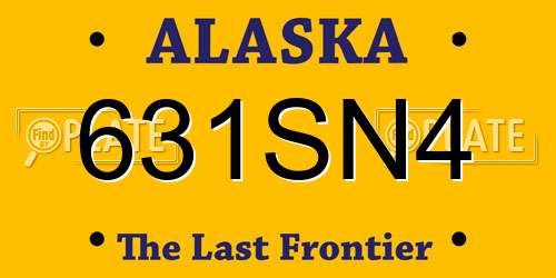 631SN4 Alaska License Plate