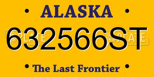 632566ST Alaska License Plate