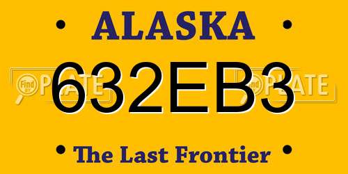 632EB3 Alaska License Plate