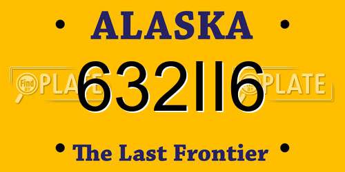 632II6 Alaska License Plate