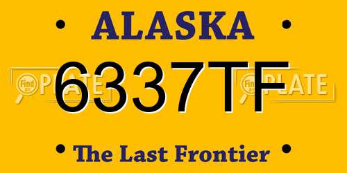 6337TF Alaska License Plate