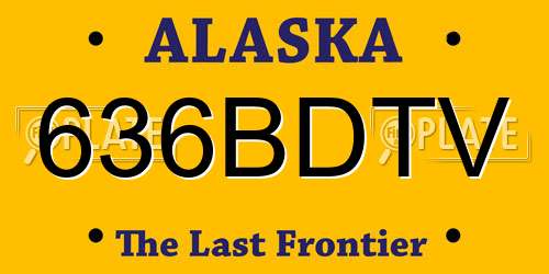 636BDTV Alaska License Plate