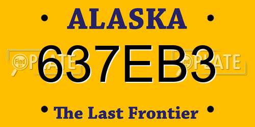637EB3 Alaska License Plate