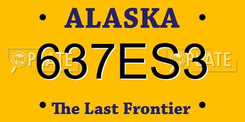 637ES3 Alaska License Plate