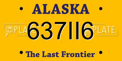 637II6 Alaska License Plate