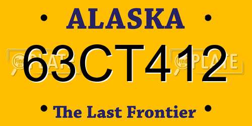 63CT412 Alaska License Plate