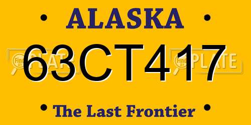 63CT417 Alaska License Plate