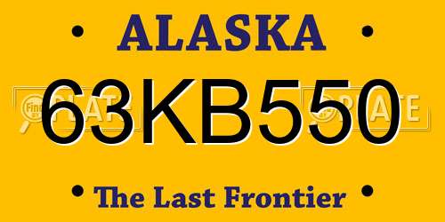 63KB550 Alaska License Plate