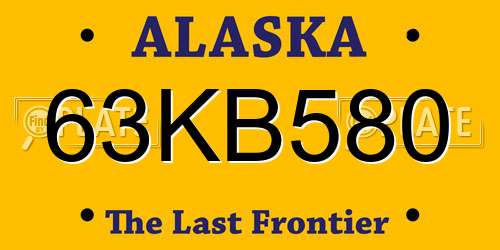 63KB580 Alaska License Plate