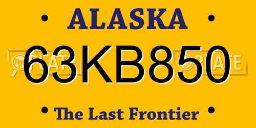 63KB850 Alaska License Plate