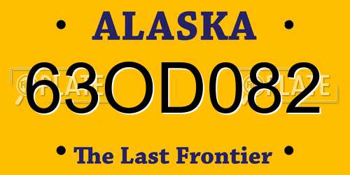 63OD082 Alaska License Plate