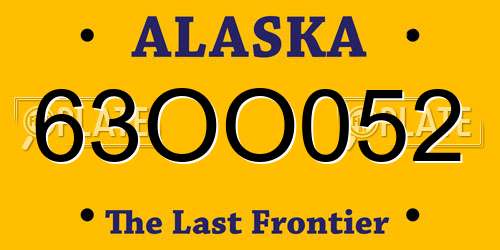 63OO052 Alaska License Plate