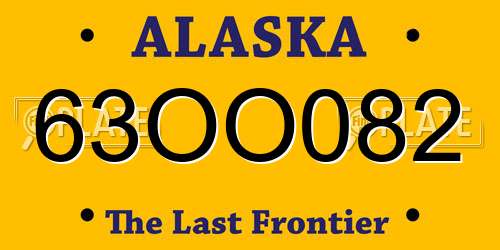 63OO082 Alaska License Plate