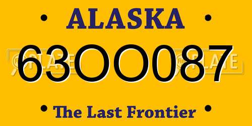 63OO087 Alaska License Plate