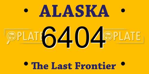 6404 Alaska License Plate