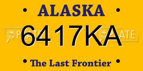 6417KA Alaska License Plate