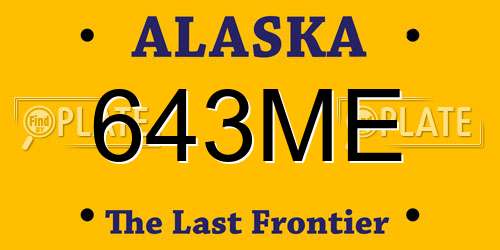 643ME Alaska License Plate