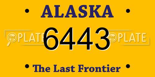 6443 Alaska License Plate