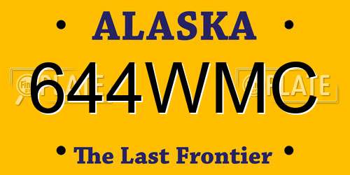 644WMC Alaska License Plate