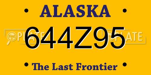 644Z95 Alaska License Plate