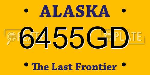 6455GD Alaska License Plate