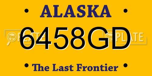 6458GD Alaska License Plate