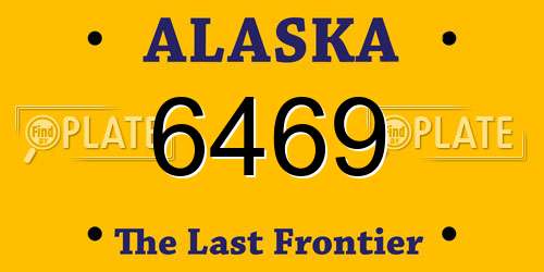 6469 Alaska License Plate