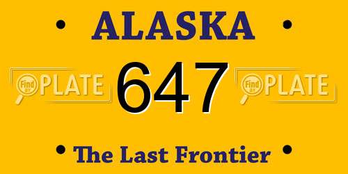 647 Alaska License Plate