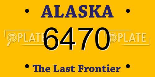 6470 Alaska License Plate