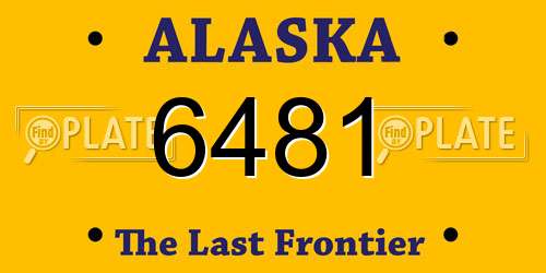 6481 Alaska License Plate